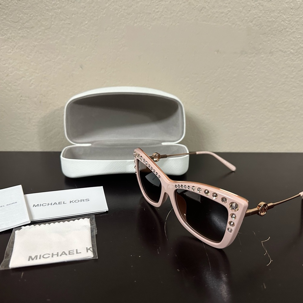 Authentic Michael Kors Blush Sunglasses with Crystal Details